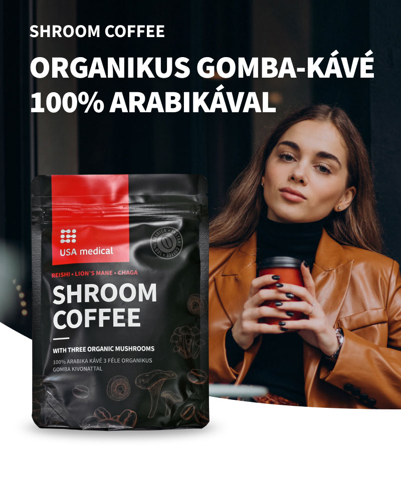 Gomba kávé 100% arabikával és 3 féle organikus gombakivonattal