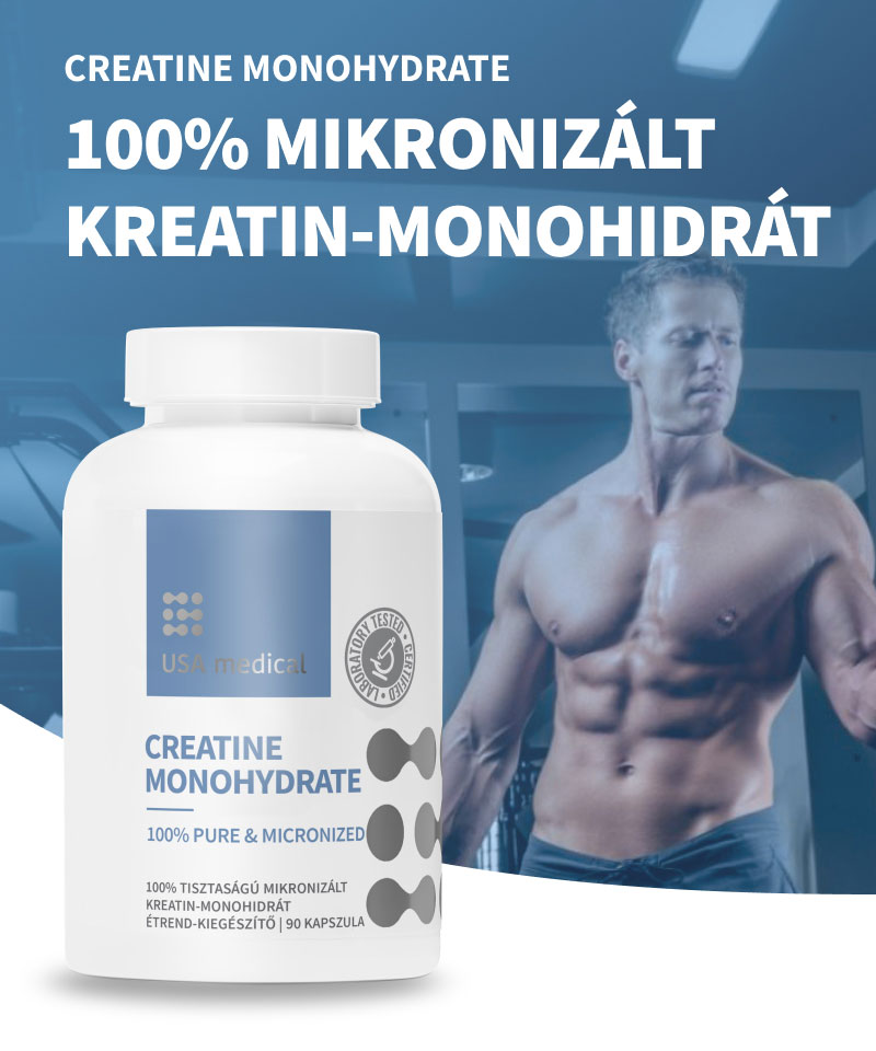 100% mikronizált kreatin-monohidrát kapszula 90 db